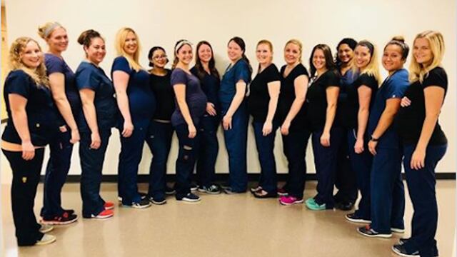 Enfermeras embarazadas.