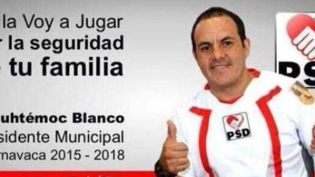 Cuauhtémoc Blanco se integraría a la política del estado de Morelos, e incursionaría como aspirante a la presidencia municipal de Cuernavaca , se leía en comunicado que resultó ser un montaje.