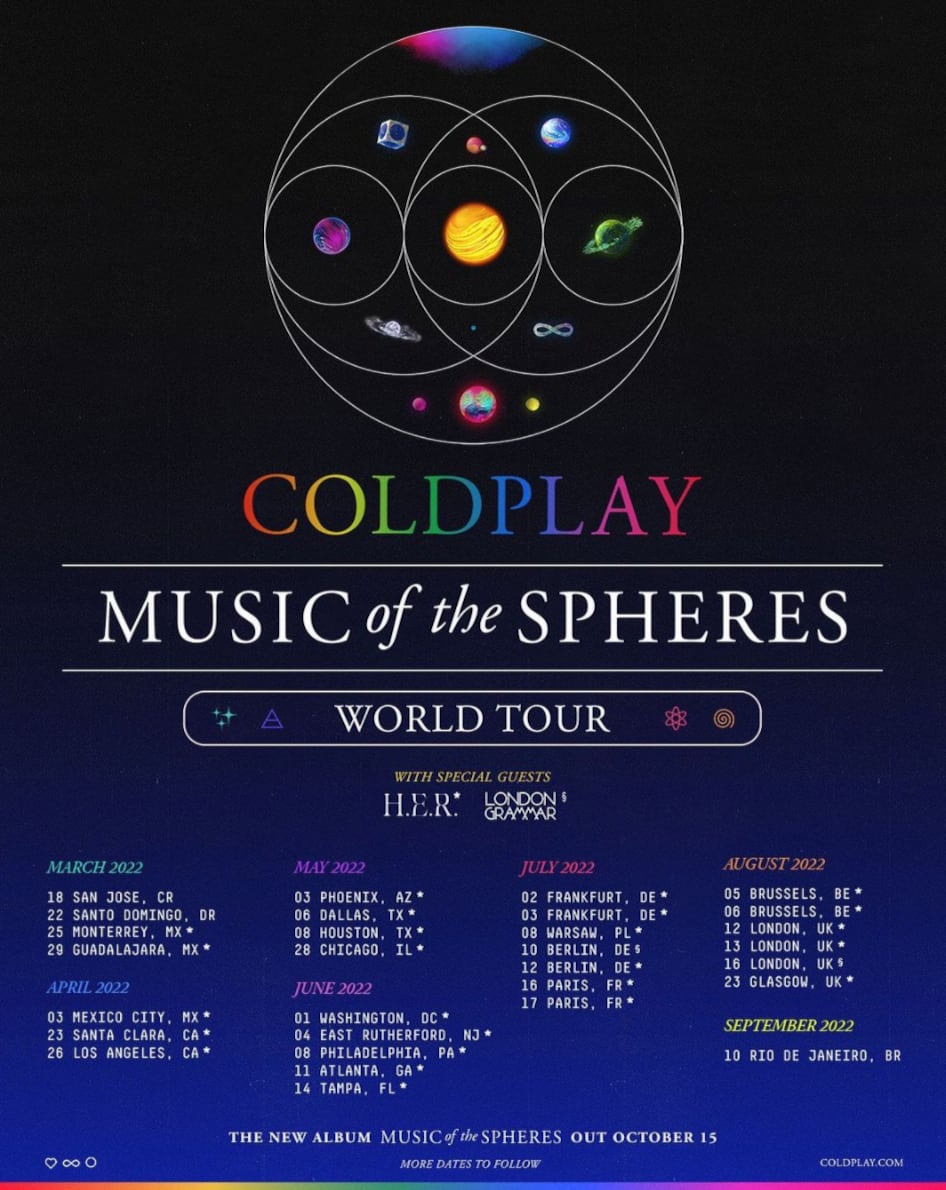 Cartel Tour 2022 de Coldplay