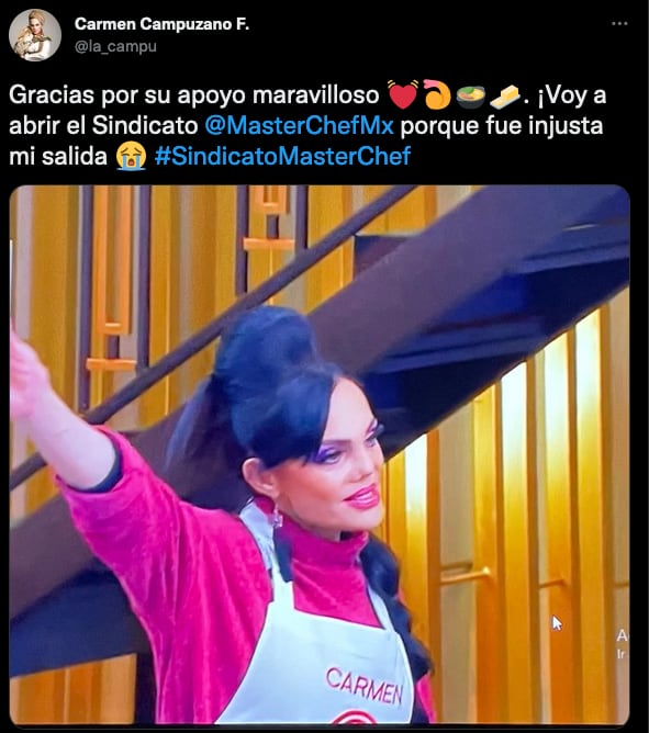 Carmen Campuzano habla sobre su salida de MasterChef Celebrity.