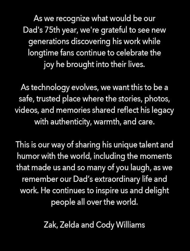 Robin Williams vuelve a Instagram: sus hijos buscan proteger su legado de la IA