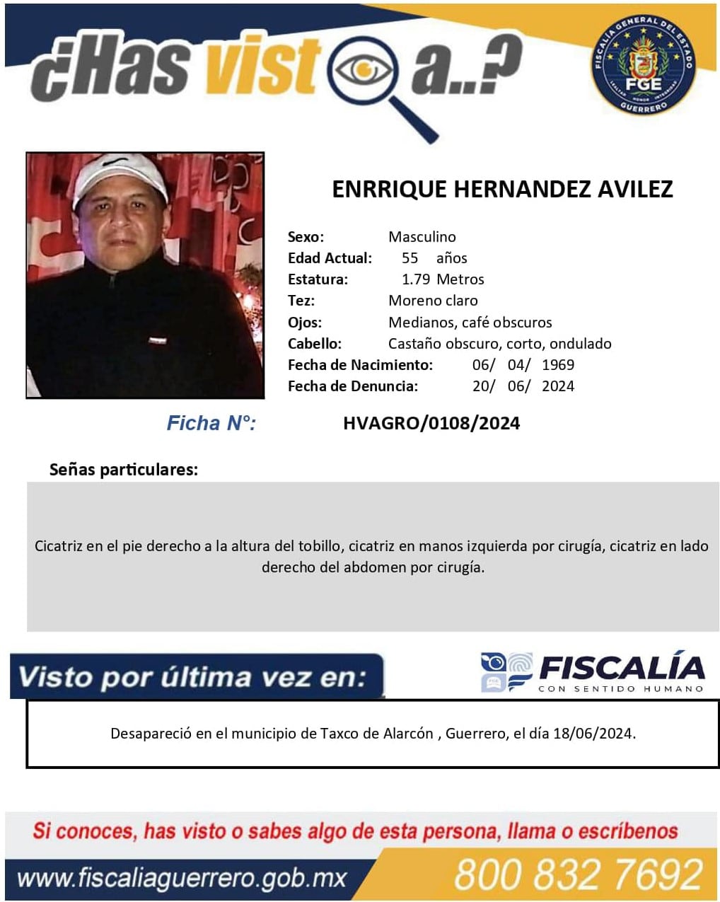 Enrique Hernández Avilez, periodista desaparecido en Taxco, Guerrero