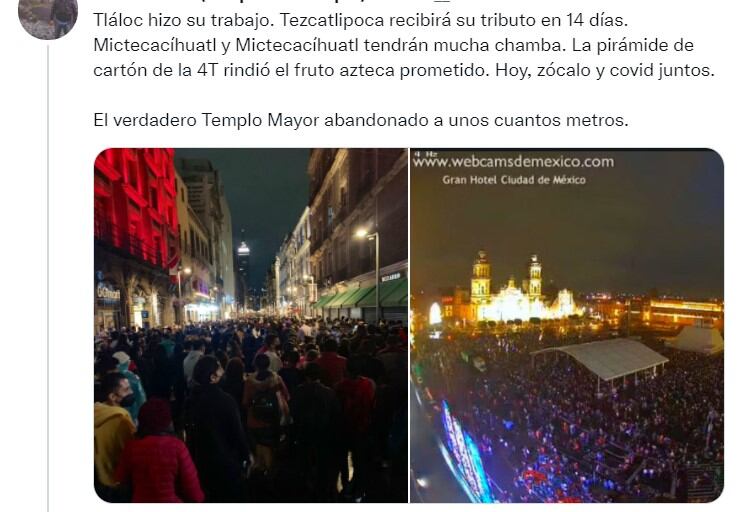 Criticas en redes por multitudes en el Zócalo
