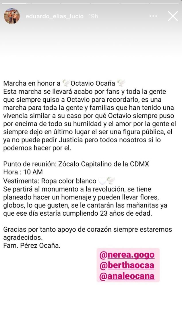 Marcha por Octavio Ocaña en la CDMX