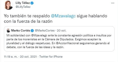 Lilly Téllez respalda a Margarita Zavala