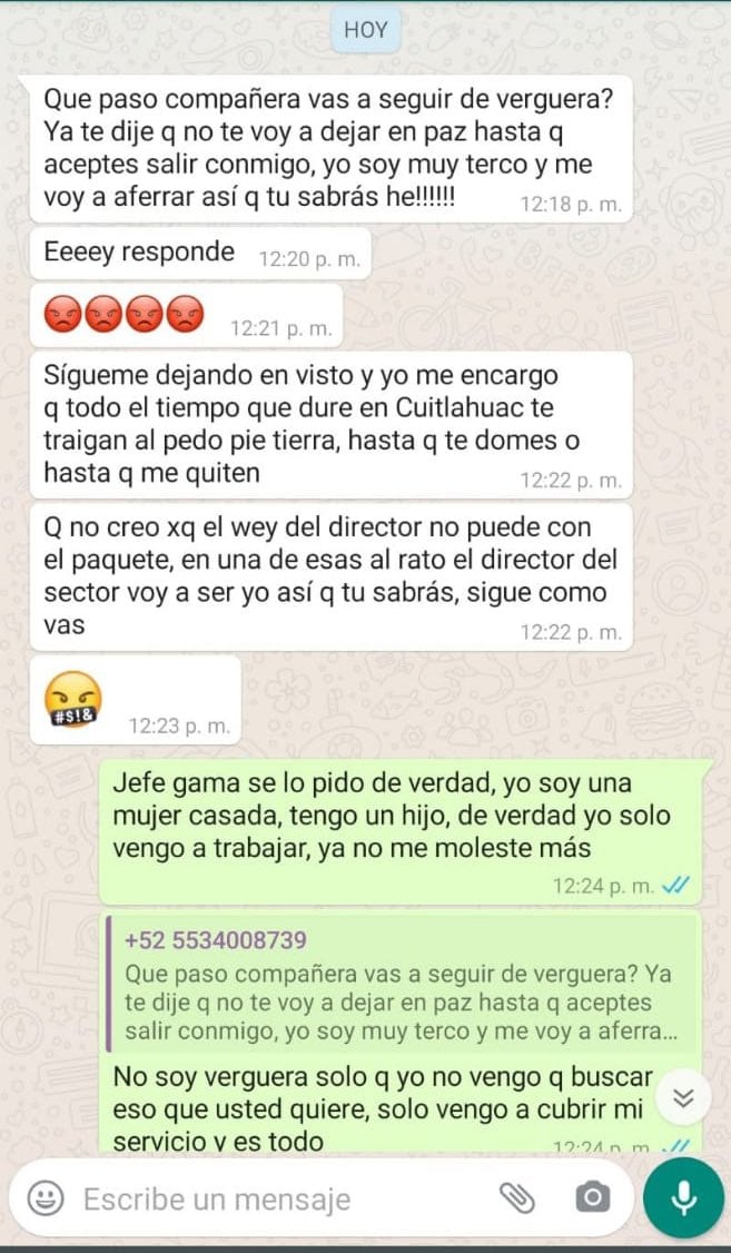 Mando de la SSC acosó a mujer policía y le afirmó que no la va a dejar en paz