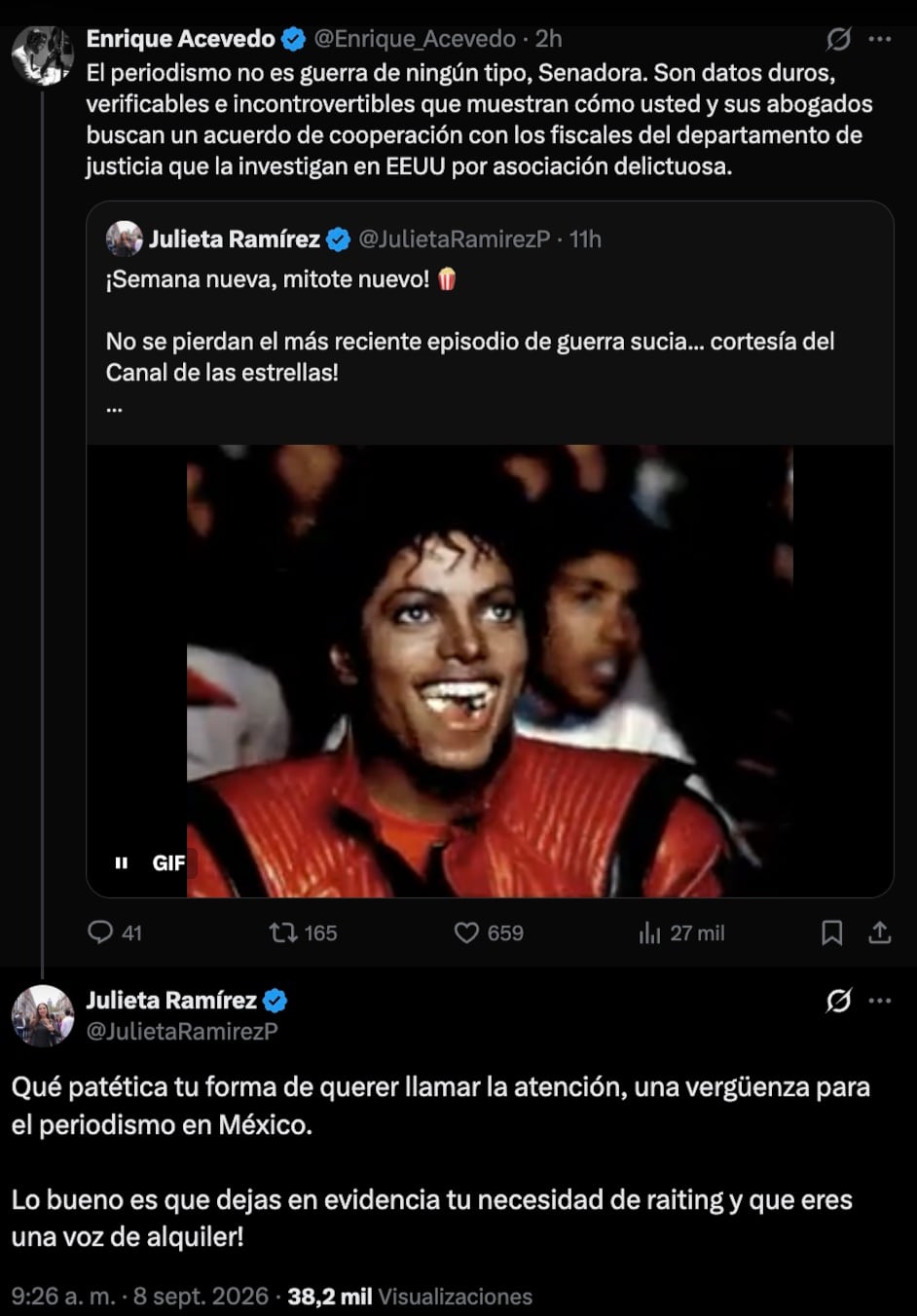 Enrique Acevedo vs Julieta Ramírez