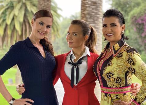Michelle Vieth junto a Chantal Andere y Lisset, elenco de "Mi fortuna es amarte"