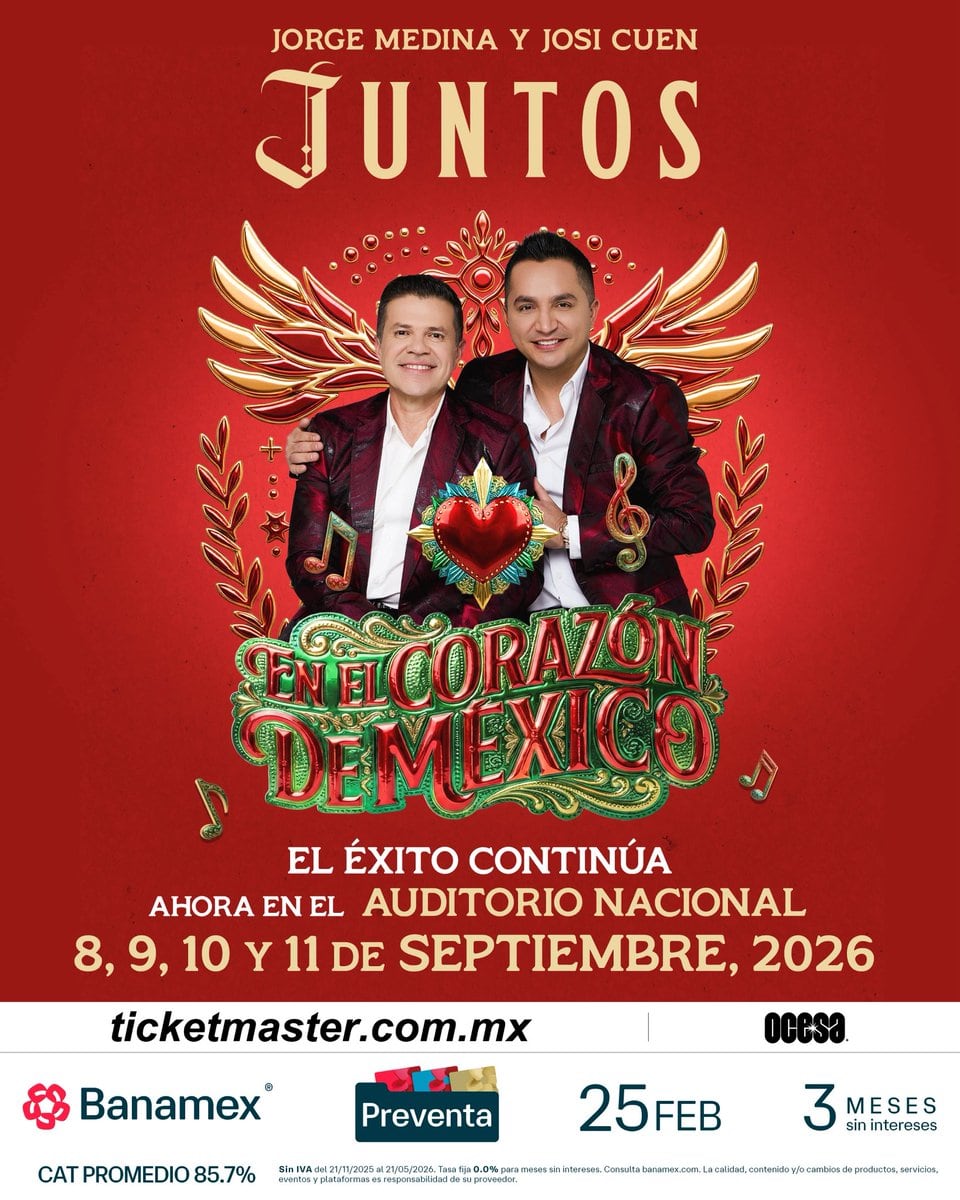 JUNTOS: Jorge Medina y Josi Cuen anuncian fechas en el Auditorio Nacional