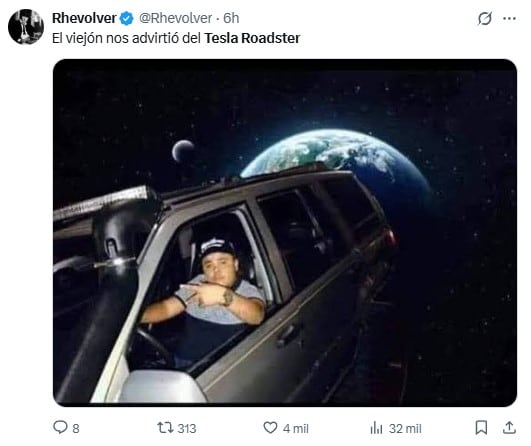 Memes por el Tesla Roadster de Elon Musk que vuela