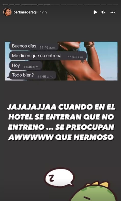 Bárbara de Regil muestra que se preocupan por ella por no entrenar.