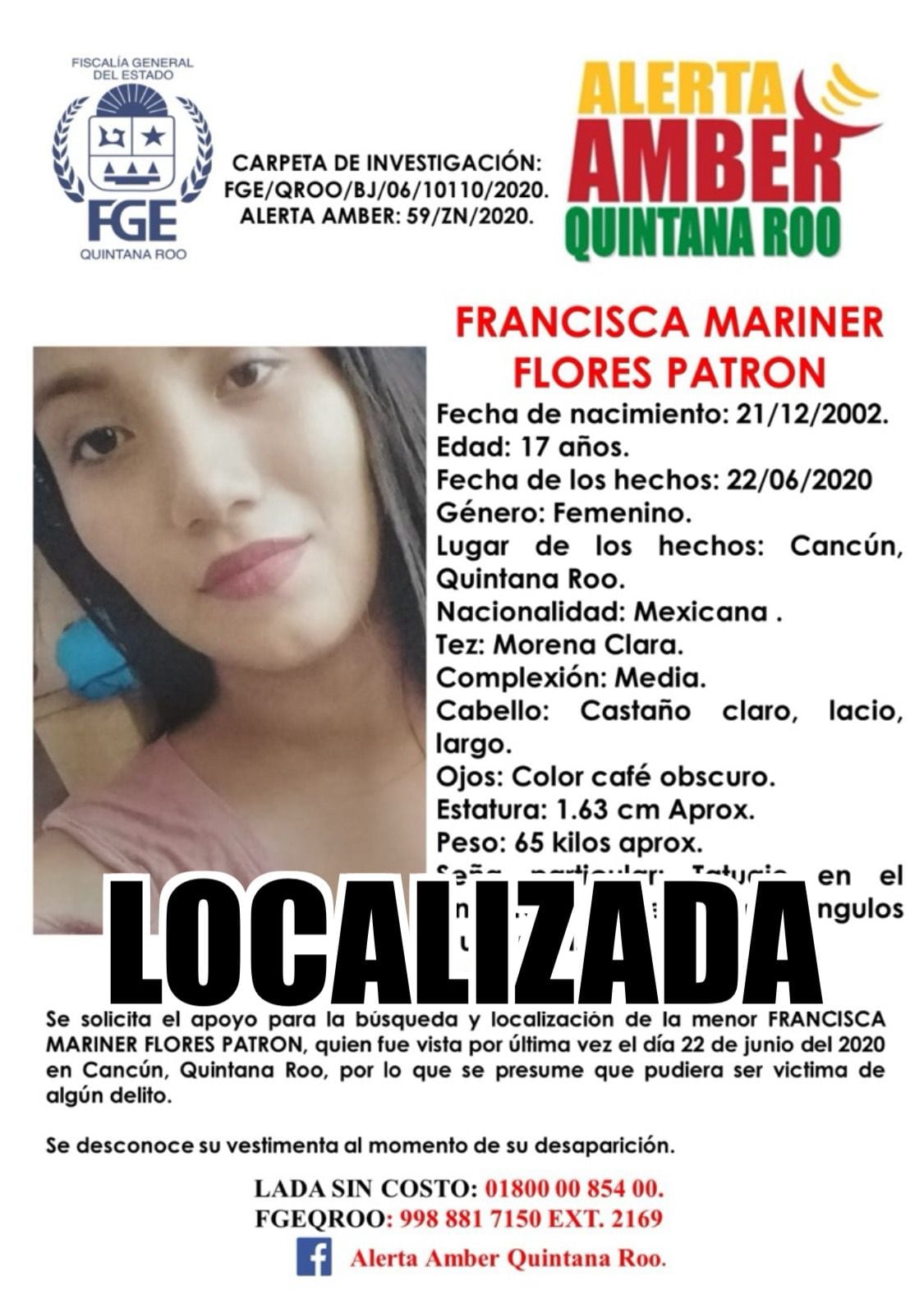 Francisca Mariner fue localizada tras 4 años de estar en el Semefo de Cancún