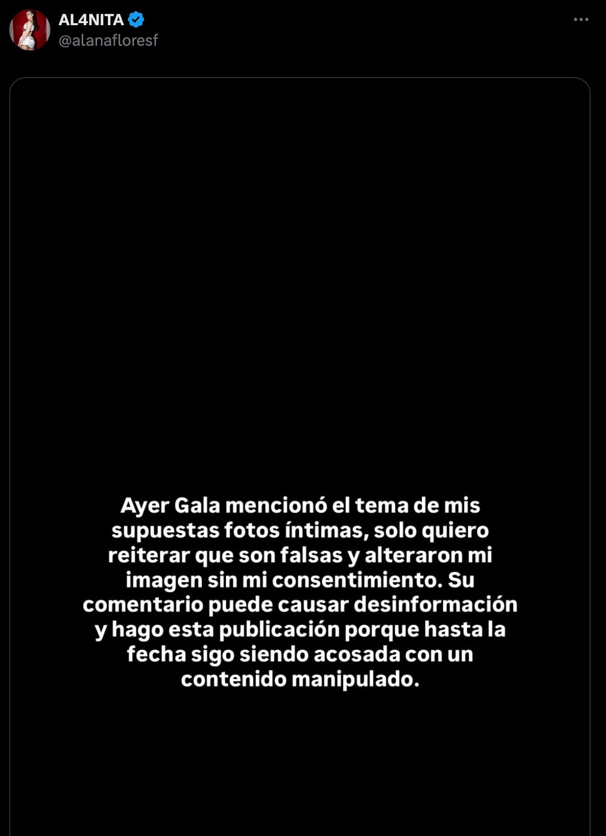 Alana Flores le contesta a Gala Montes en X