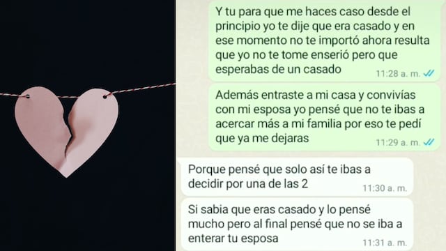 Descubre infidelidad en chat de WhatsApp