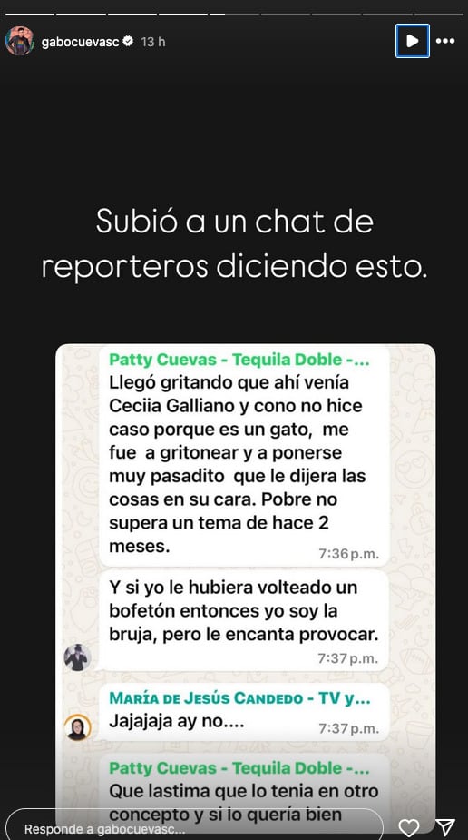 Gabo Cuevas exhibe a Paty Cuevas.