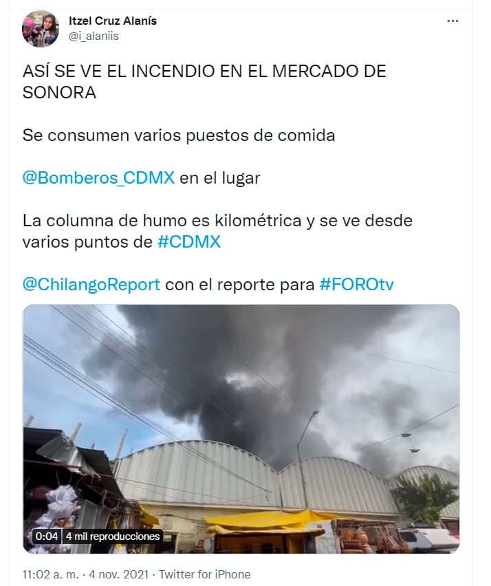 Incendio de Mercado de Sonora/ @i_alaniis