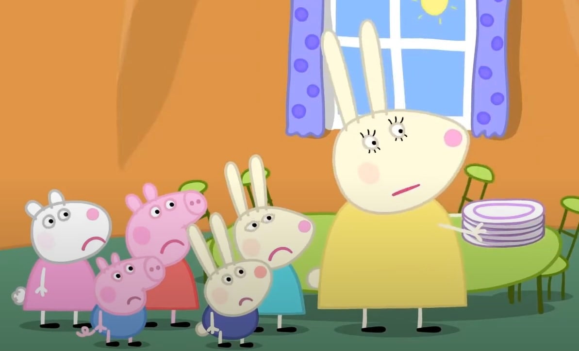 Peppa Pig ayuda a Señora Coneja a trabajar