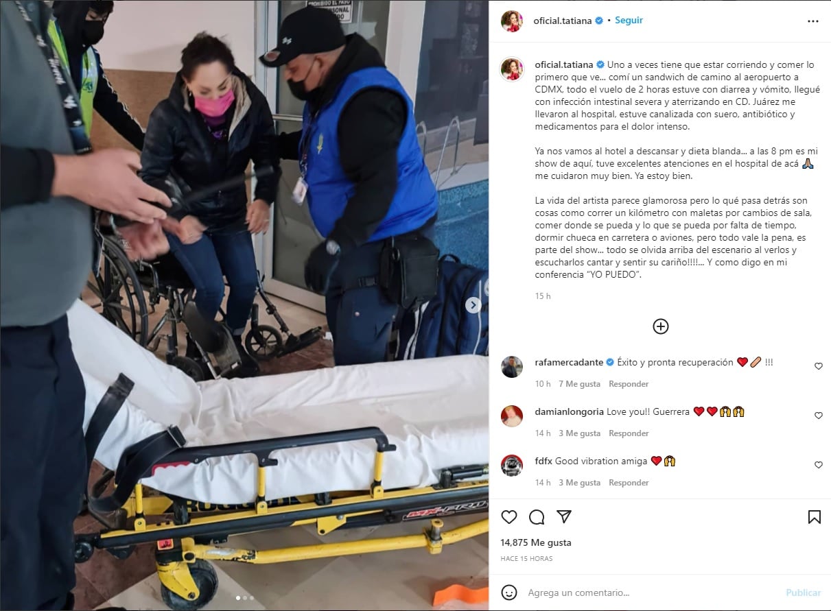 Tatiana es hospitalizada de emergencia