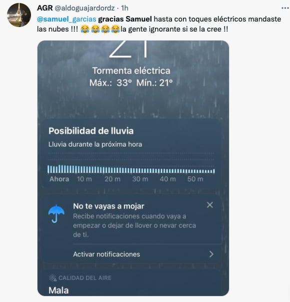 Ciudadanos le agradecen a Samuel García de forma irónica por la lluvia en Monterrey
