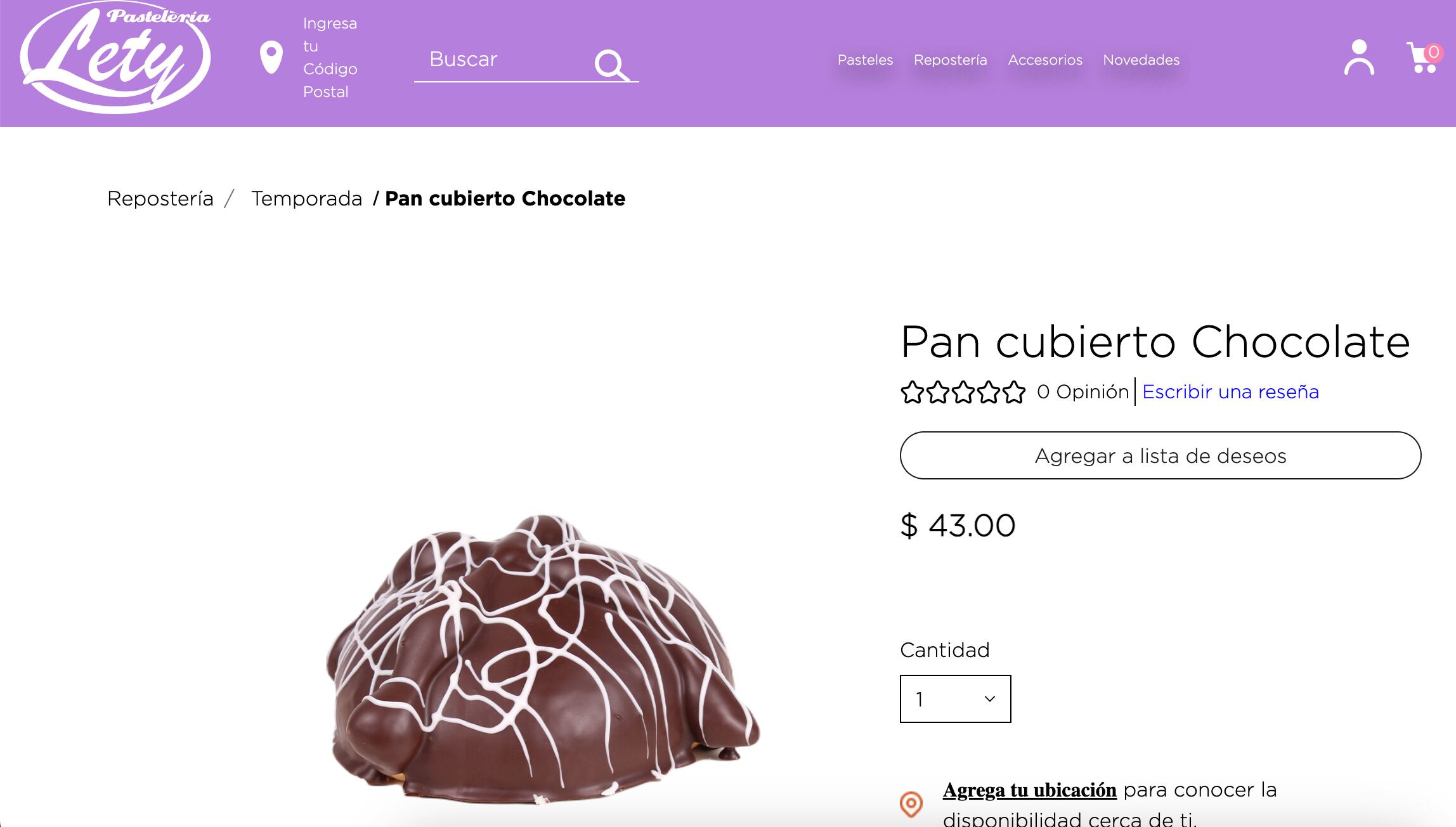 Pan de muerto en Pastelería Lety