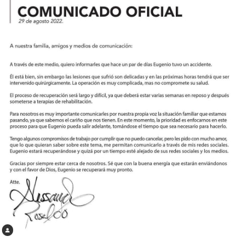 Eugenio Derbez sufre accidente
