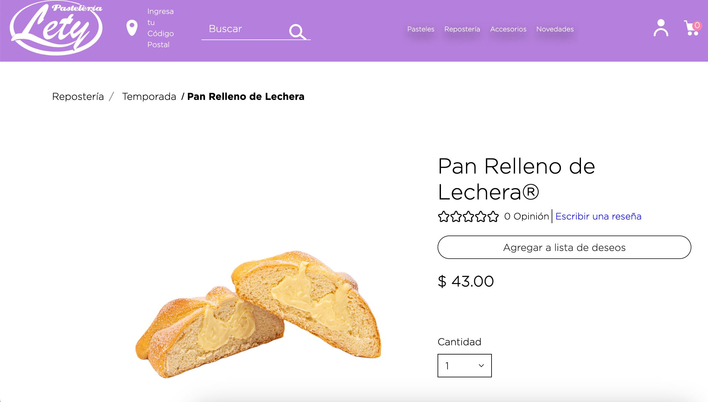 Pan de muerto en Pastelería Lety