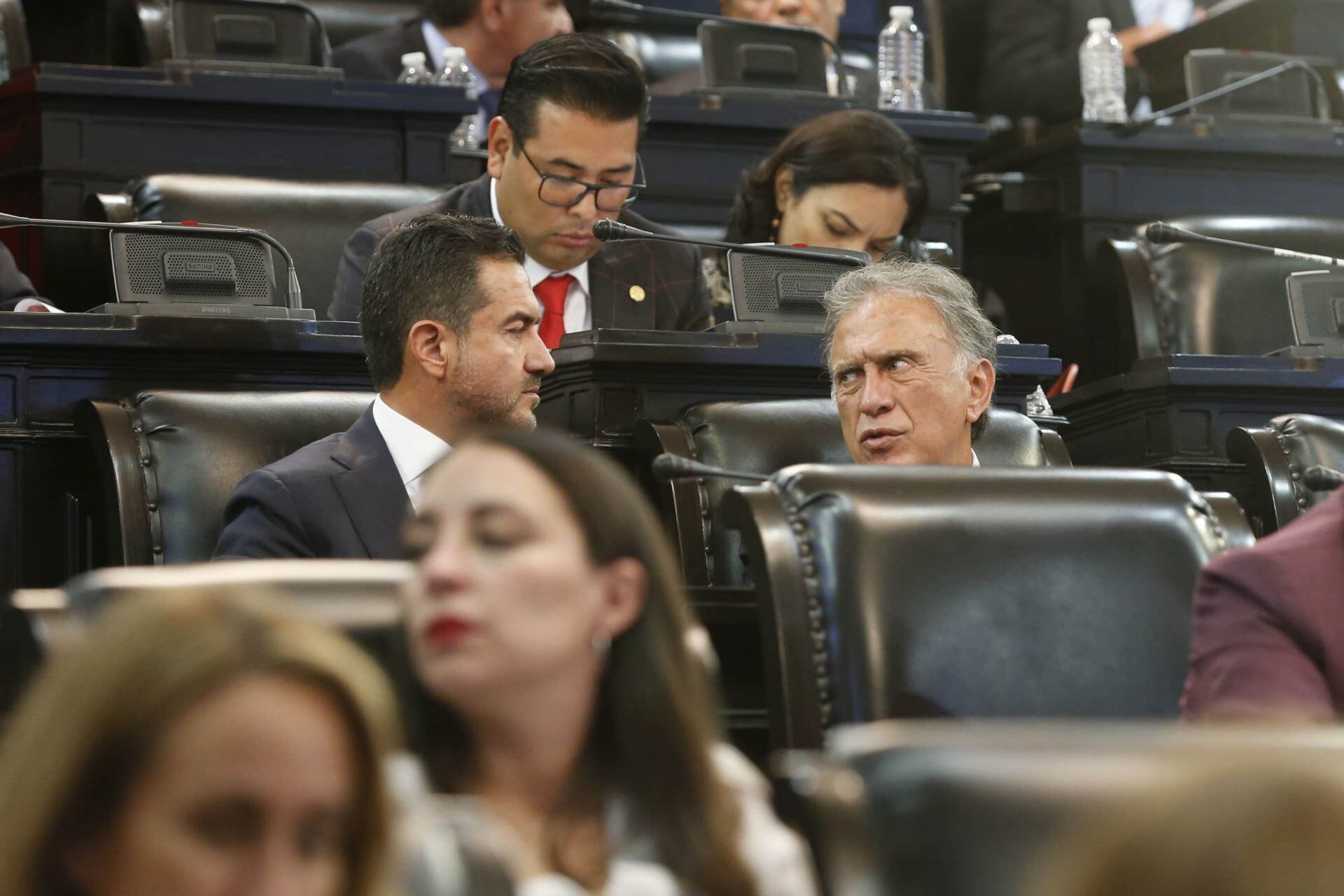 Miguel Ángel Yunes Linares, ahora senador, y su hijo Miguel Ángel Yunes Márquez