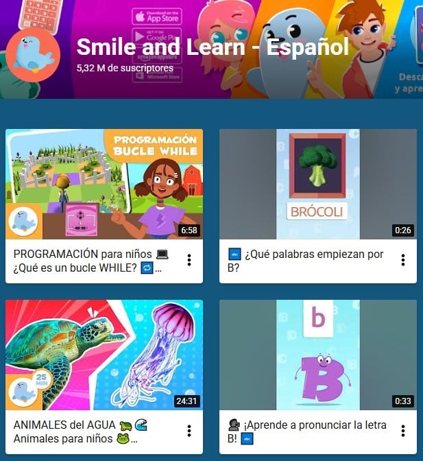 Canales más vistos de YouTube Kids en español