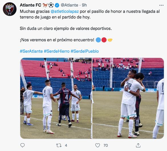 El Atlante recibió el pasillo en el inicio del Apertura 2022