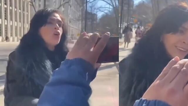 Migrantes increpan a Anabel Hernández afuera del juicio contra García Luna