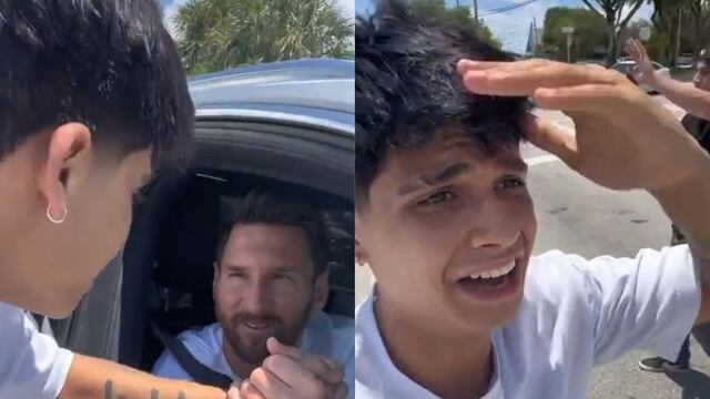 Un aficionado logró que Lionel Messi le diera un beso y su reacción no tuvo precio.