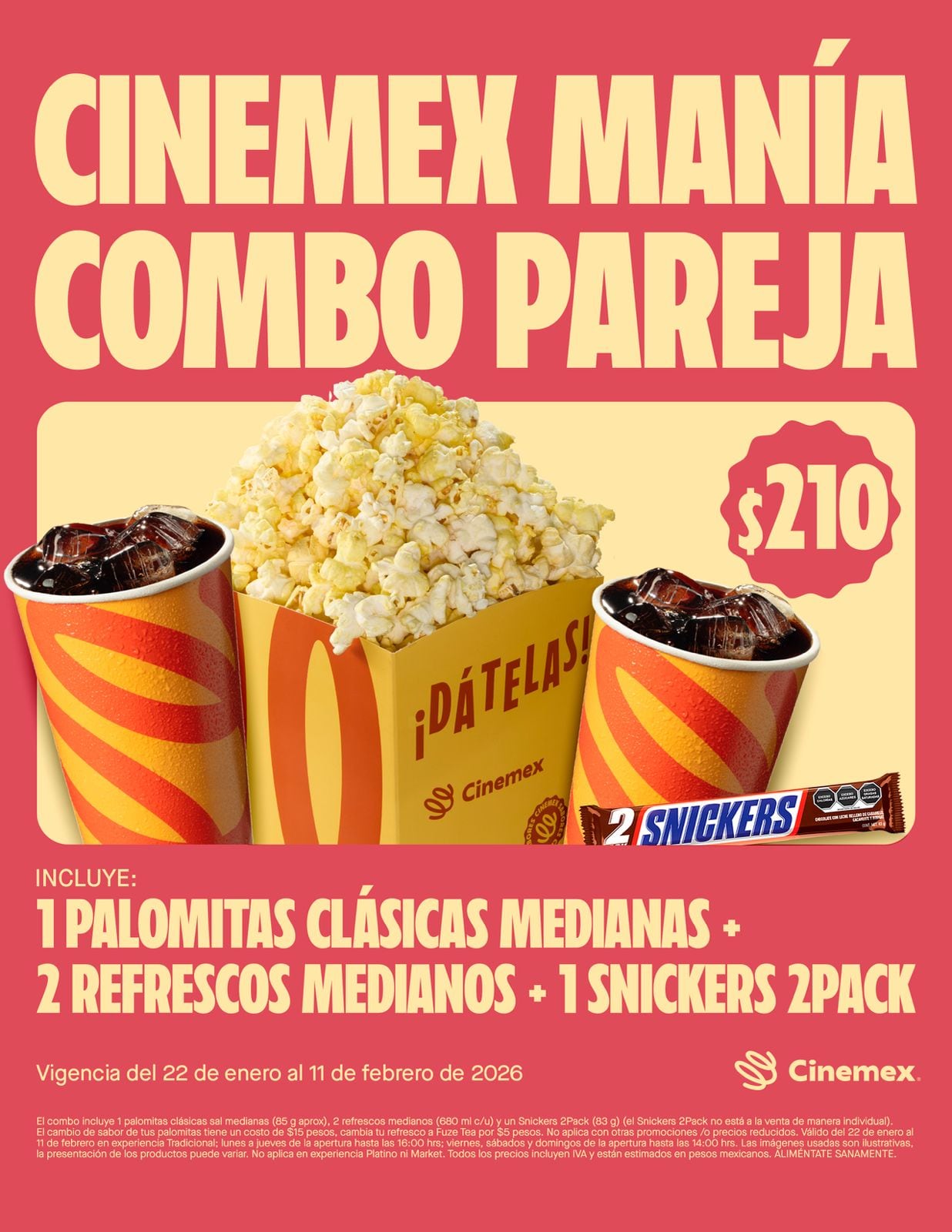 Combo Cinemex Manía