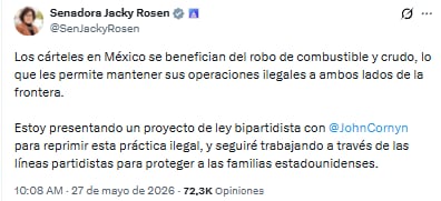 Estados Unidos busca endurecer combate al huachicol
