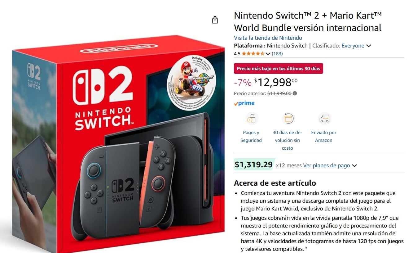 Nintendo Switch 2 en Amazon