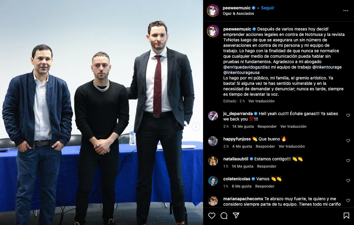 Pee Wee y Pepe Rincón demandan a TvNotas y Netmusa -editorial de la revista-.