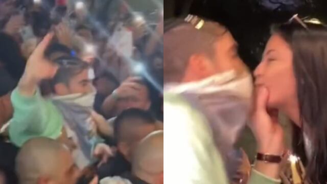 Bad Bunny los empujones no lo limitaron a besar a una fan.