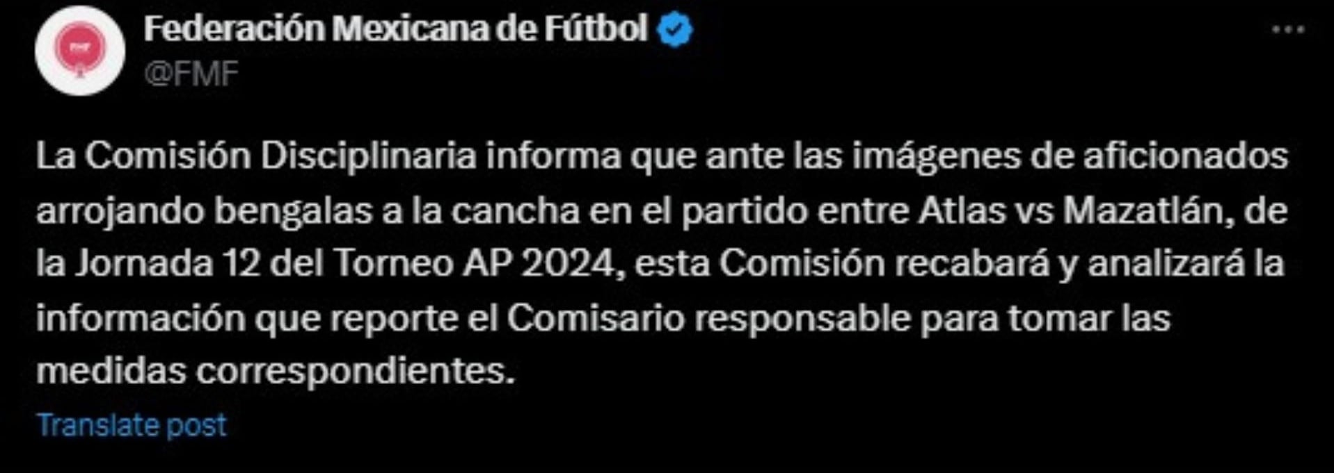 Liga MX castigará a fans que lanzaron bengalas.