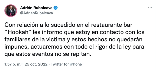 Adrián Rubalcava, alcalde de Cuajimalpa anuncia que está en contacto con los familiares la joven drogada en un baño de Hookah Bar