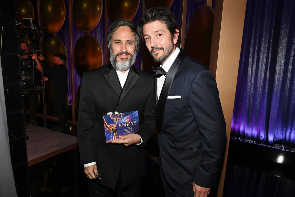 IMAGE DISTRIBUTED FOR THE TELEVISION ACADEMY – Gael García Bernal and Diego Luna backstage at the 76th Emmy Awards on Sunday, Sept. 15, 2024 at the Peacock Theater in Los Angeles. (Photo by Dan Steinberg/Invision for the Television Academy/AP Content Services)