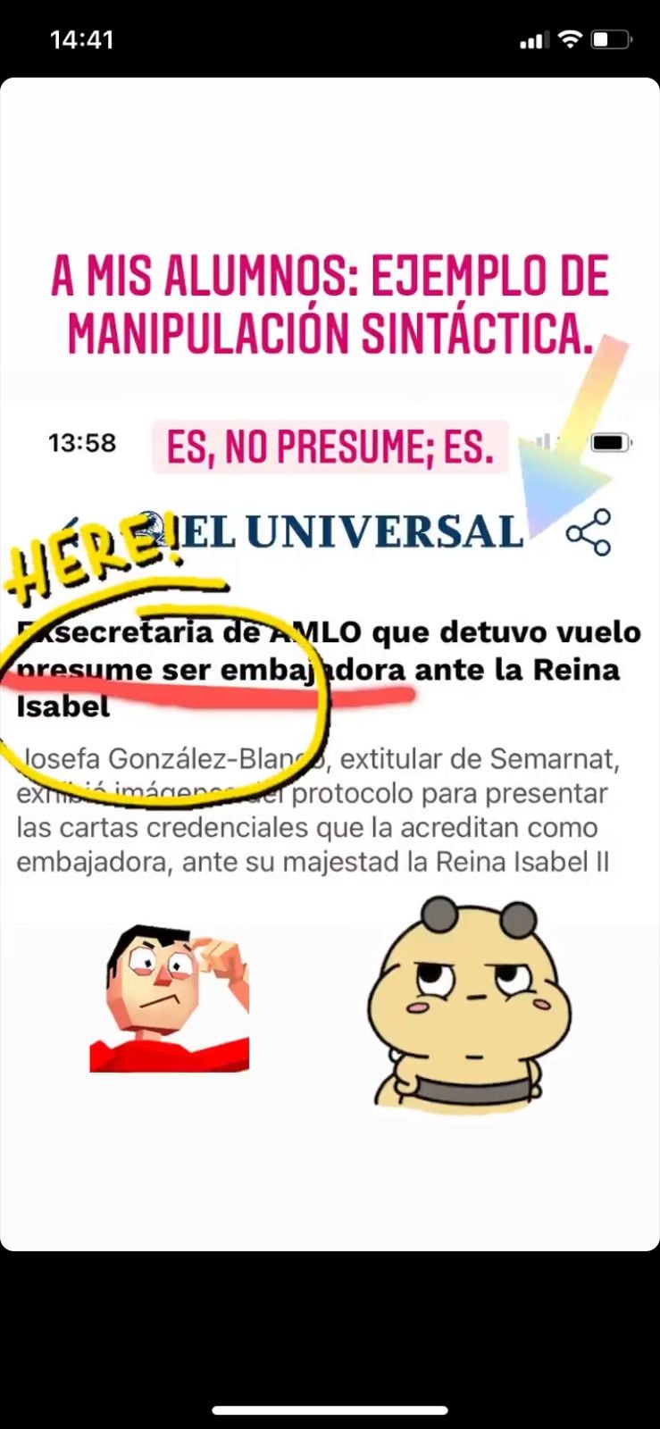 Beatriz Gutiérrez sube historia sobre nota de Josefa González-Blanco