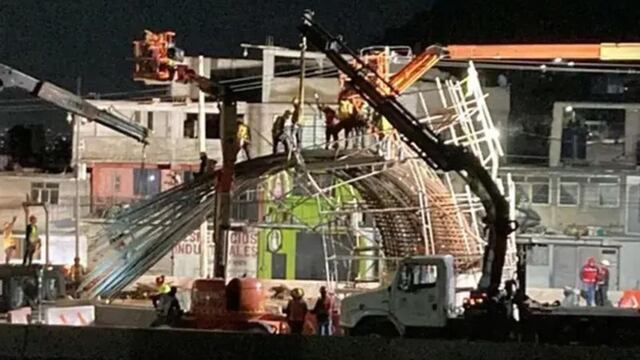Derrumbe del trolebús elevado en la autopista México-Puebla
