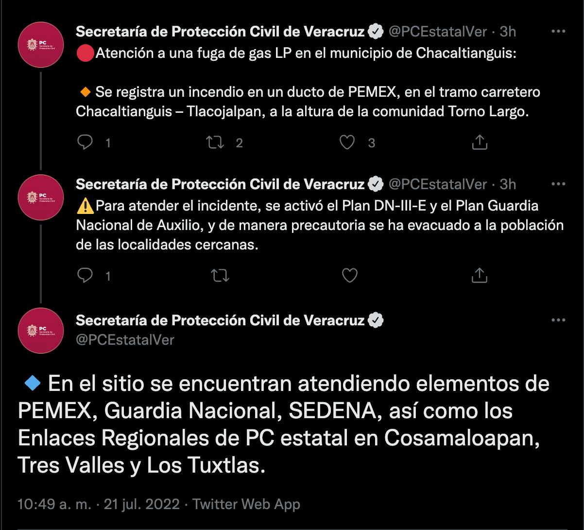 Chacaltianguis, Veracruz: Ducto de Pemex explota; se reportan heridos y evacuaciòn de pobladores