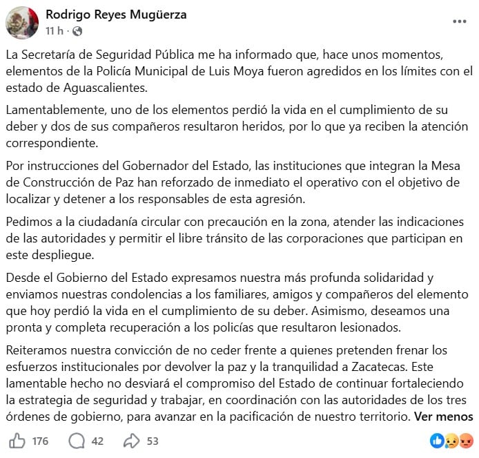 Emboscan a policías en Zacatecas; un muerto y dos heridos por explosivos