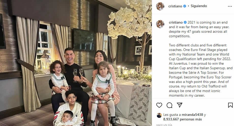 Mensaje de Cristiano Ronaldo