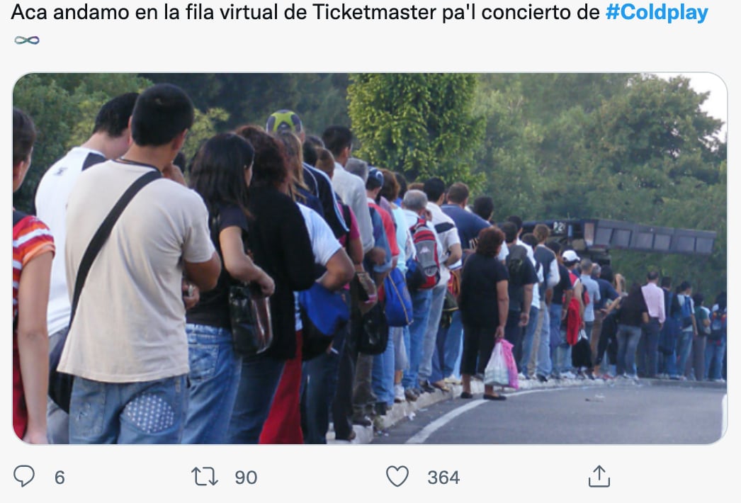 Memes sobre la venta de boletos para el concierto de Coldplay