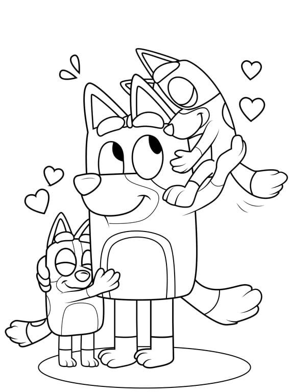 Chilli, mamá de Bluey: 7 dibujos para el Día de la Madre bonitos que puedes colorear para regalar