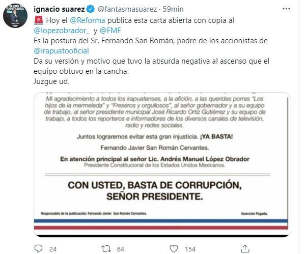 Carta del Irapuato