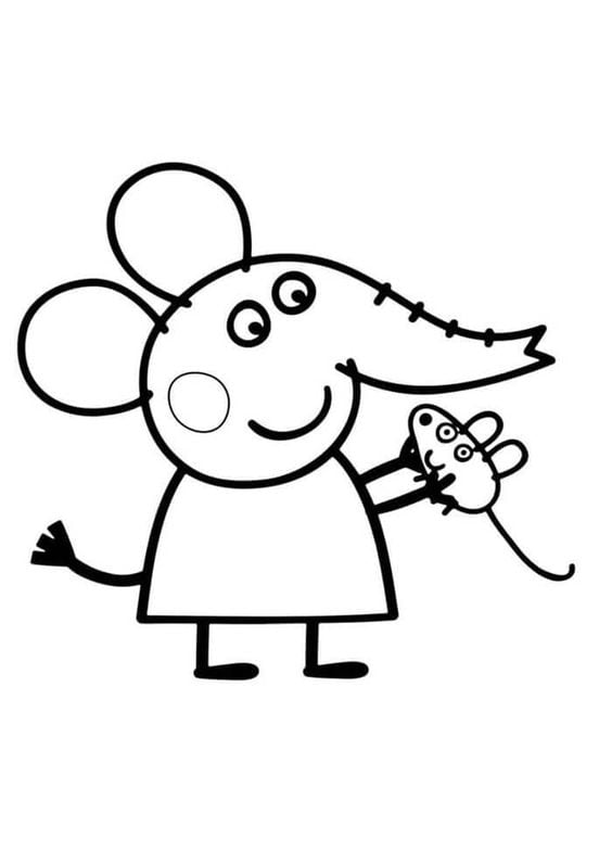 Dibujos de Peppa Pig y Emilia la elefanta para colorear