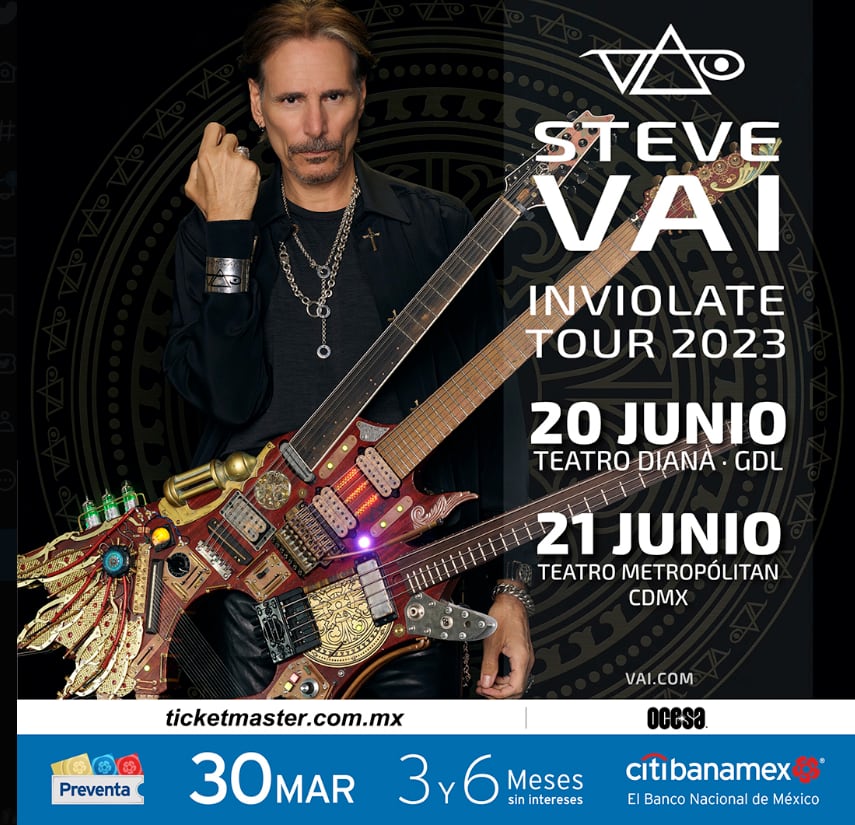 Steve Vai visitará México y tendrá dos conciertos