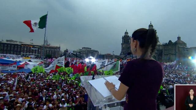 Claudia Sheinbaum en el Zócalo. Victoria de la 4T